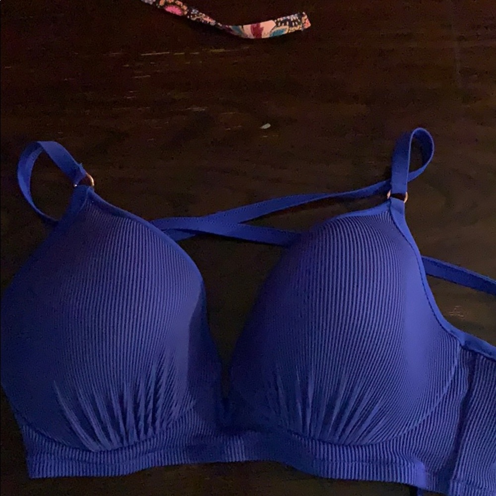Blue Bikini Swim Top